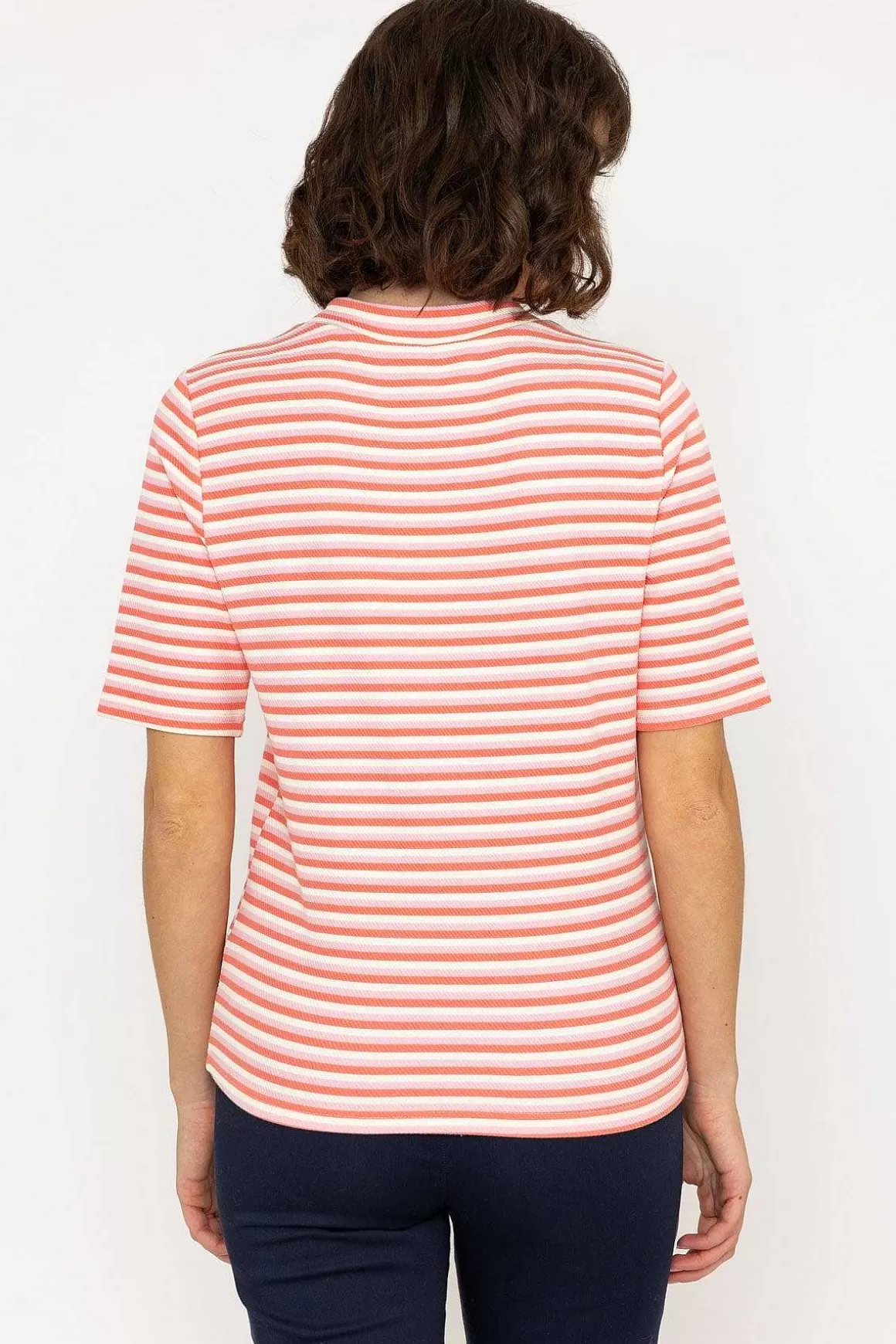 Kelly & Grace Weekend Stripe Jersey Top In Pink Online