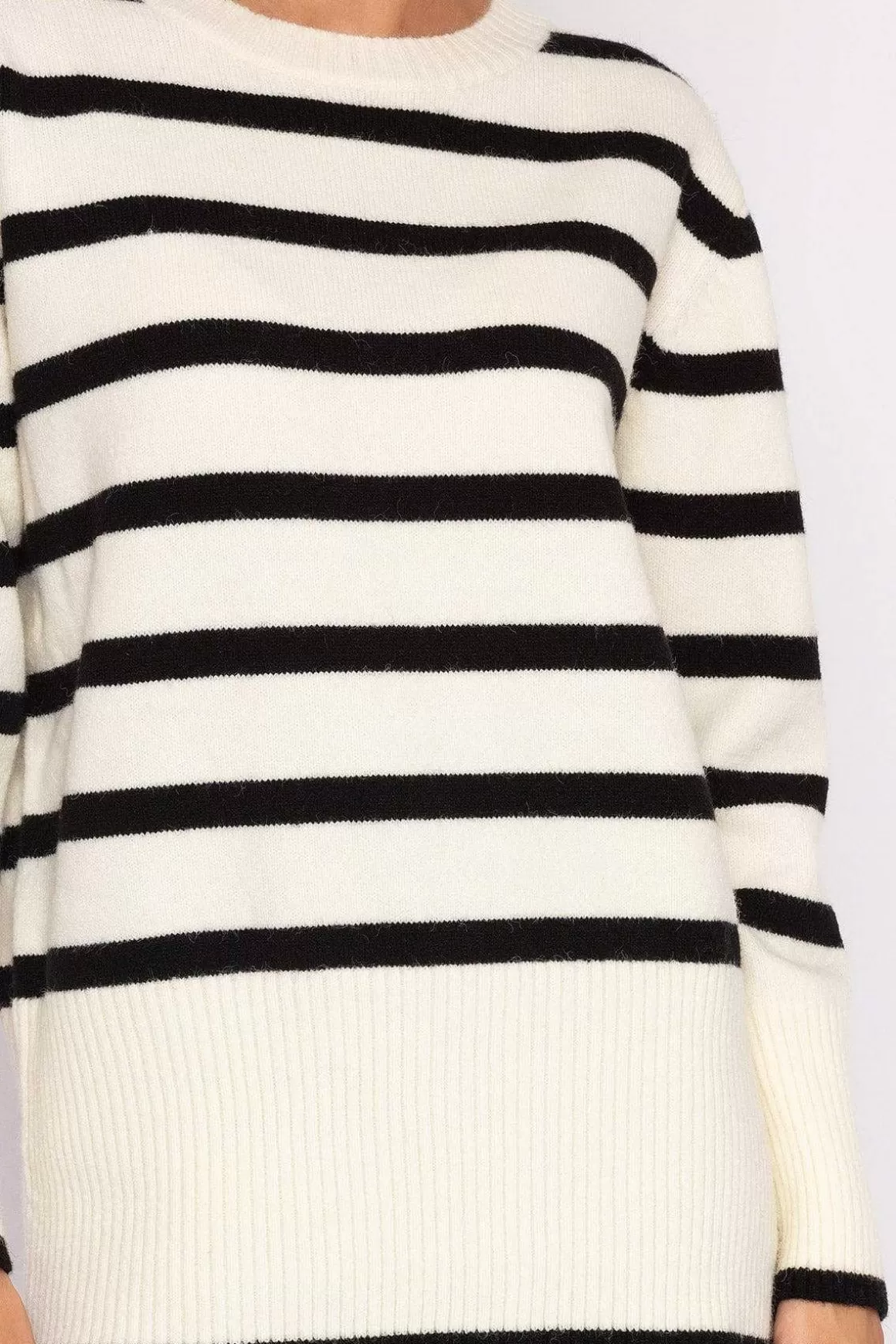 J'aime la Vie Stripe Knit Sweater In Ecru Best Sale