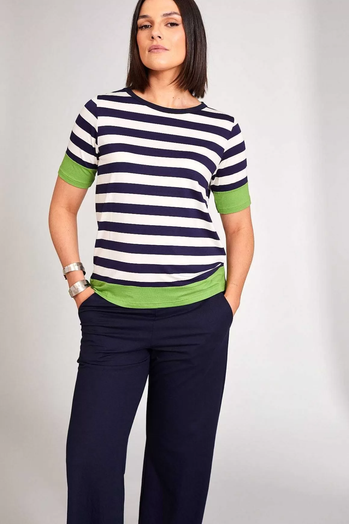 Peruzzi Stripe T-Shirt In Navy Outlet