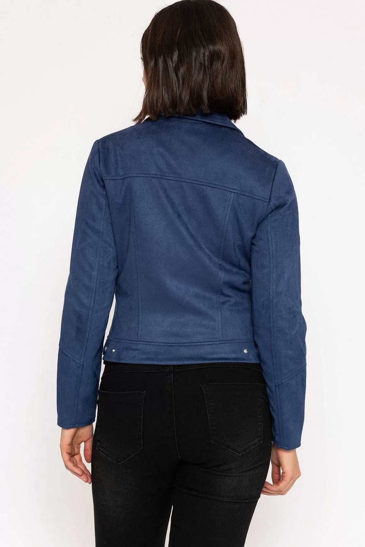 Rowen Avenue Suede Biker Jacket In Petrol Online