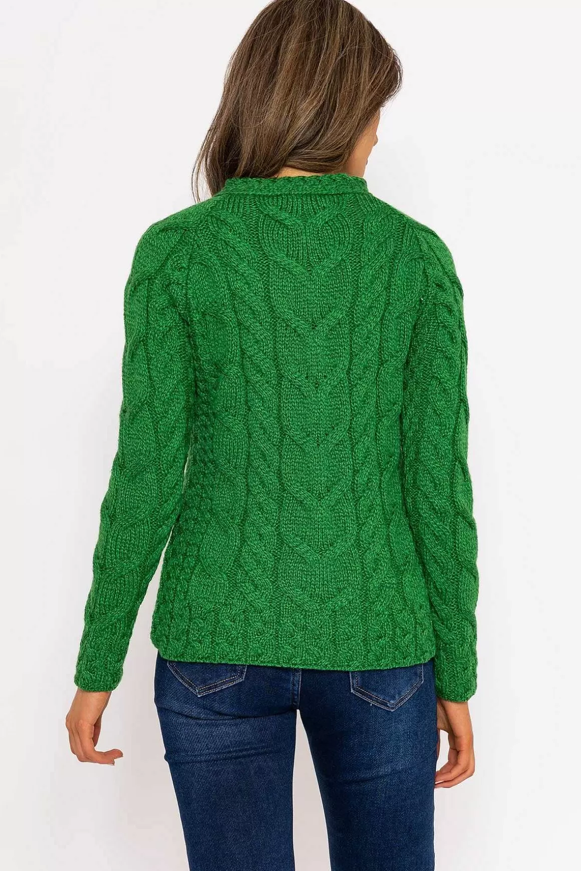 Aran Woollen Mills Super Soft Raglan Crew Sweater In Green Store