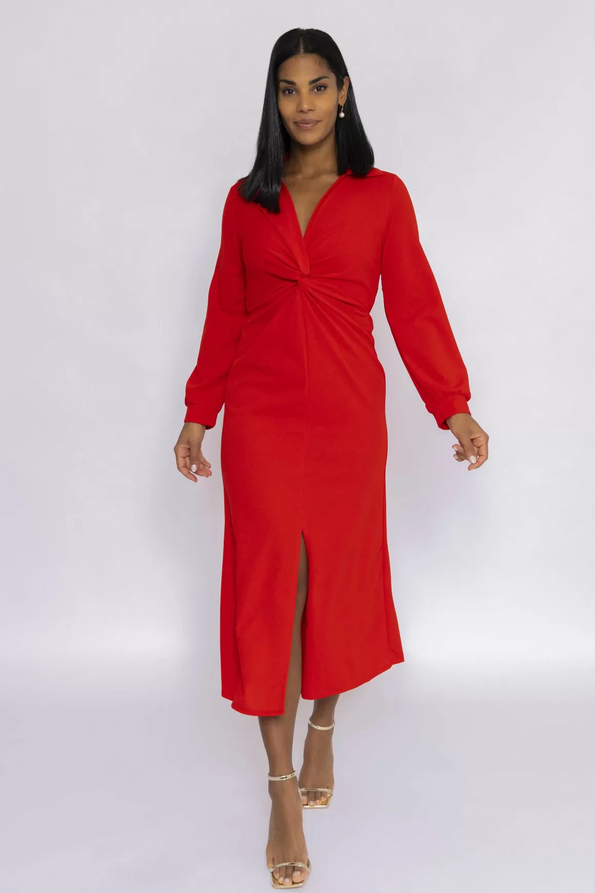 Pala D'oro Susannah Midi Dress In Red Fashion