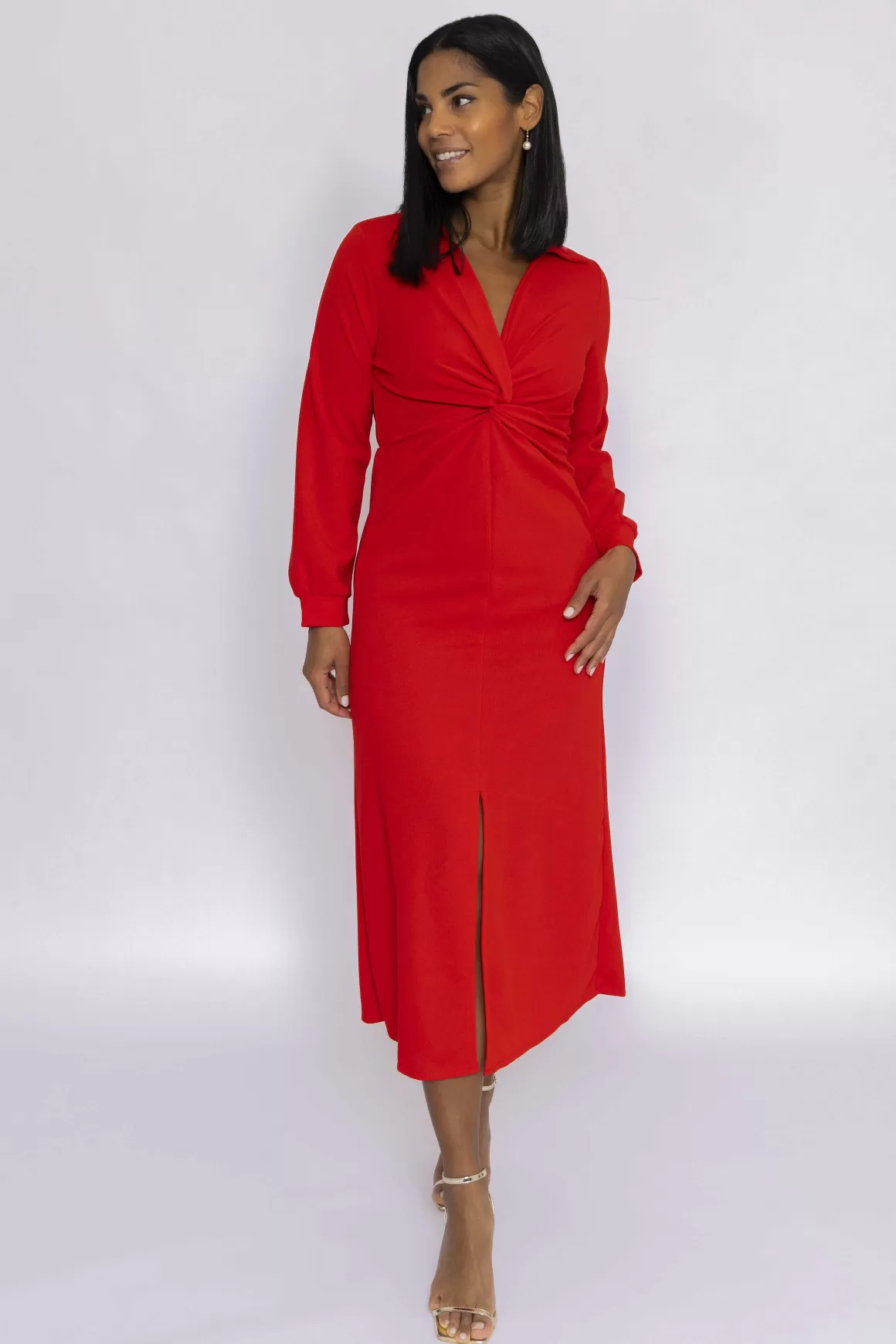 Pala D'oro Susannah Midi Dress In Red Fashion