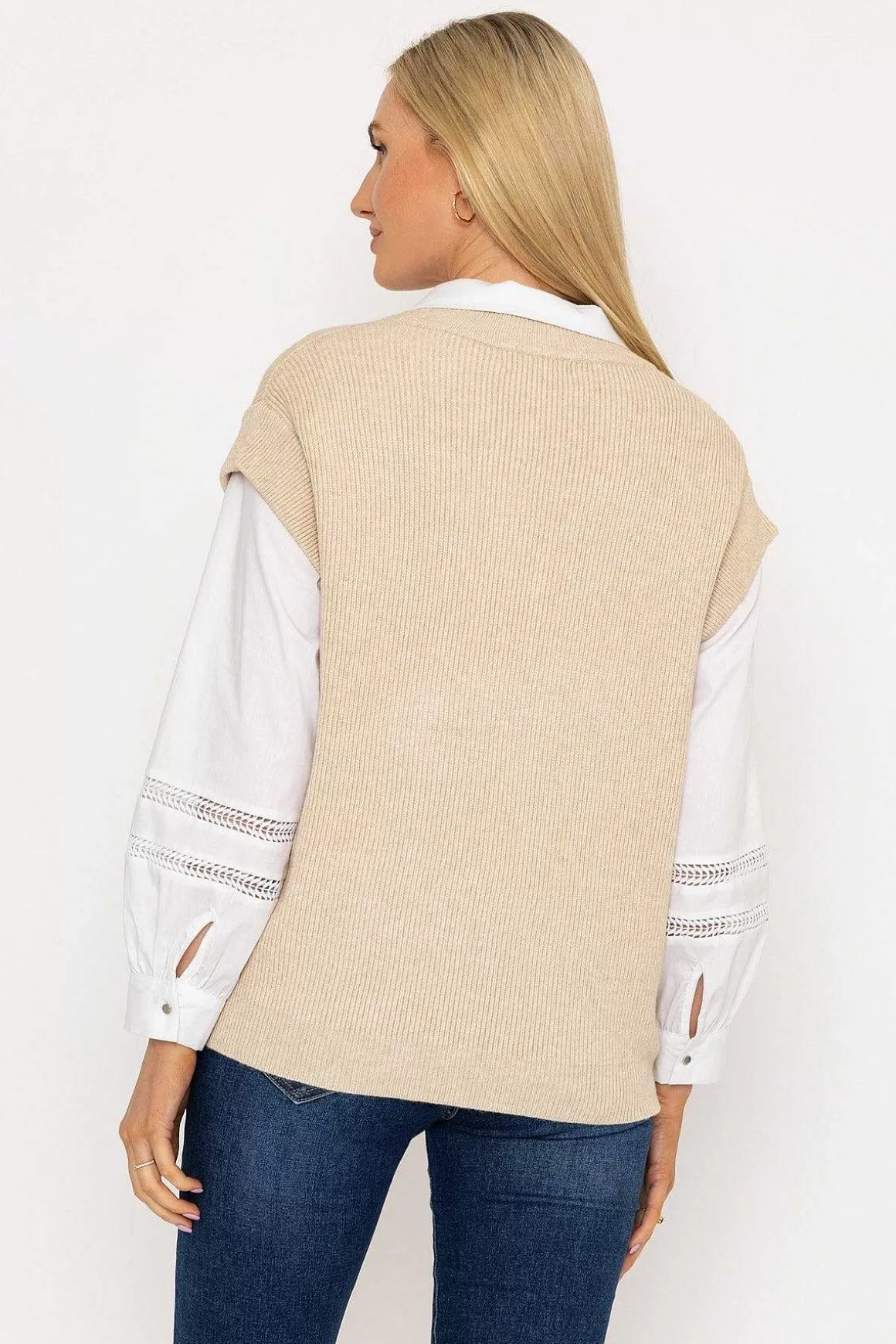 J'aime la Vie Sweater Vest In Beige Cheap