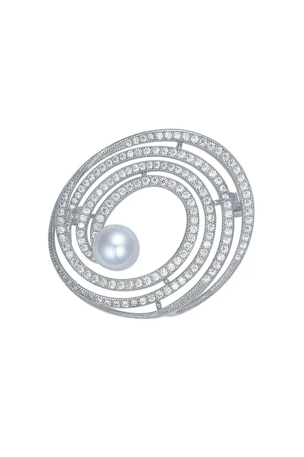 Knight & Day Swirling Silver Brooch Best Sale