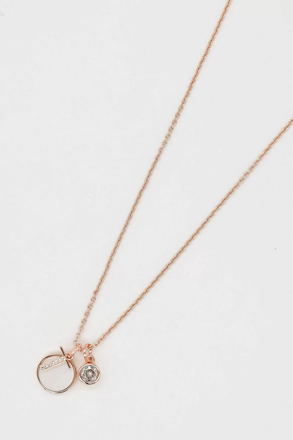 Cherish T Initial Necklace In Rose Gold Outlet