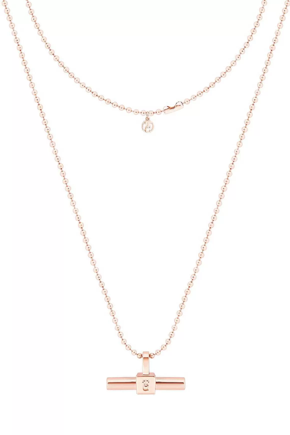 Tipperary Crystal Jewellery T-Bar Pendant In Rose Gold Fashion