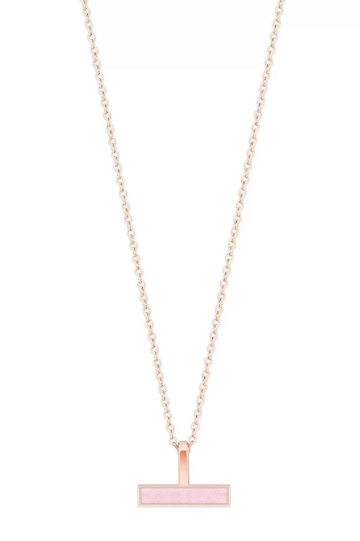 Tipperary Crystal Jewellery T-Bar Pink Bar Pendant In Rose Gold New