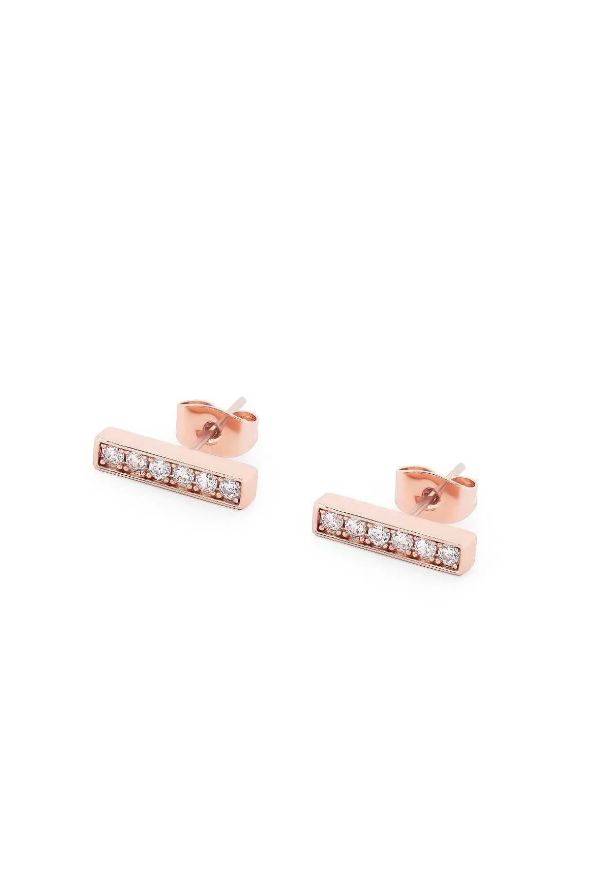 Tipperary Crystal Jewellery T-Bar Stud Earrings In Rose Gold Fashion