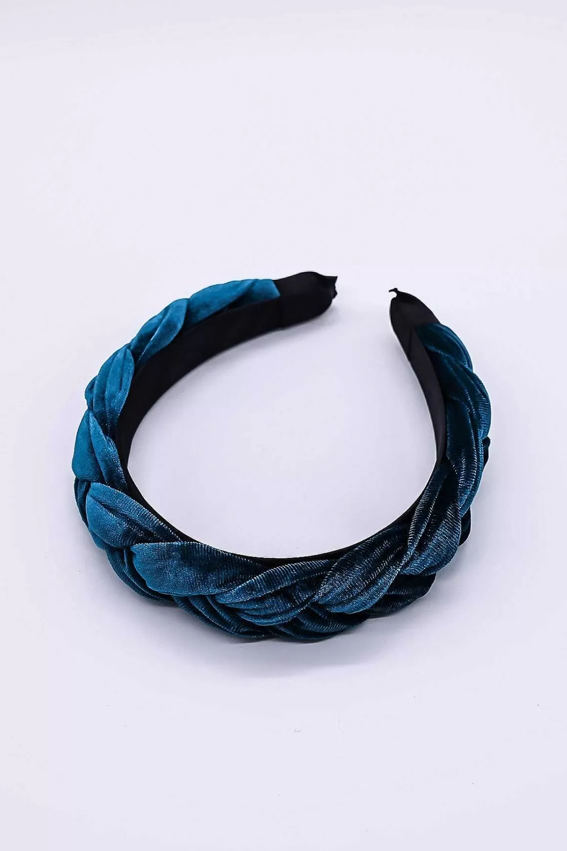 SOUL Accessories Teal Velvet Plaited Hairband Flash Sale