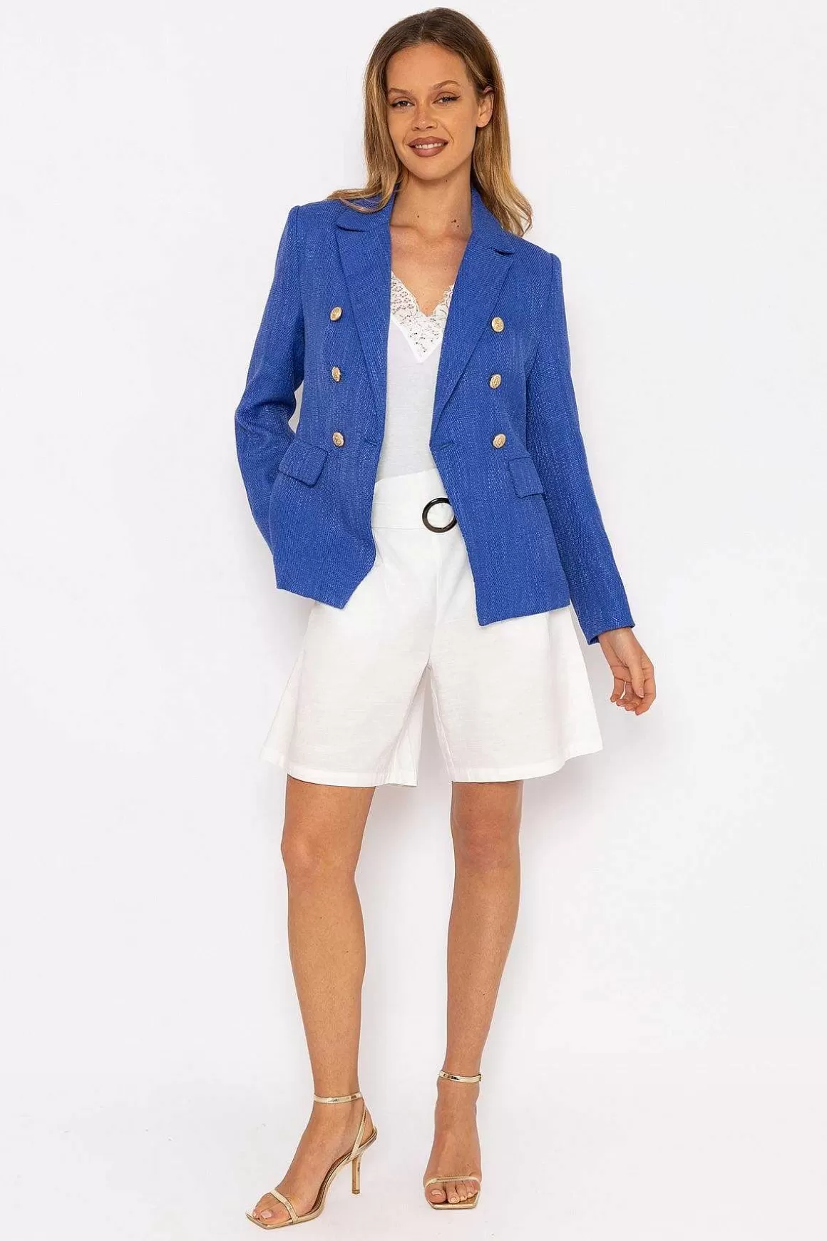 Rowen Avenue Textured Blazer In Dark Blue Clearance