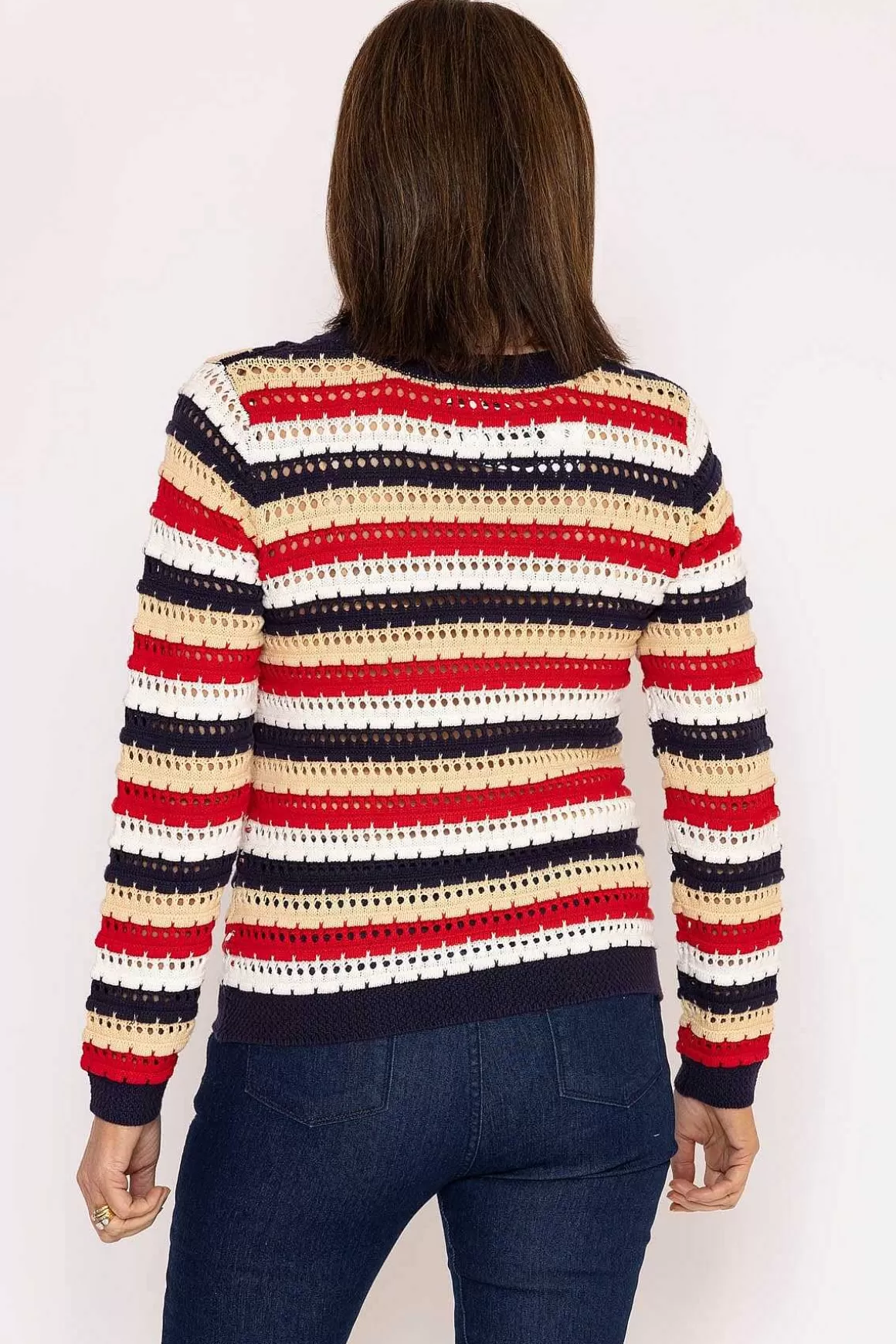 Voulez Vous Textured Stripe Cotton Knit In Multi Best Sale