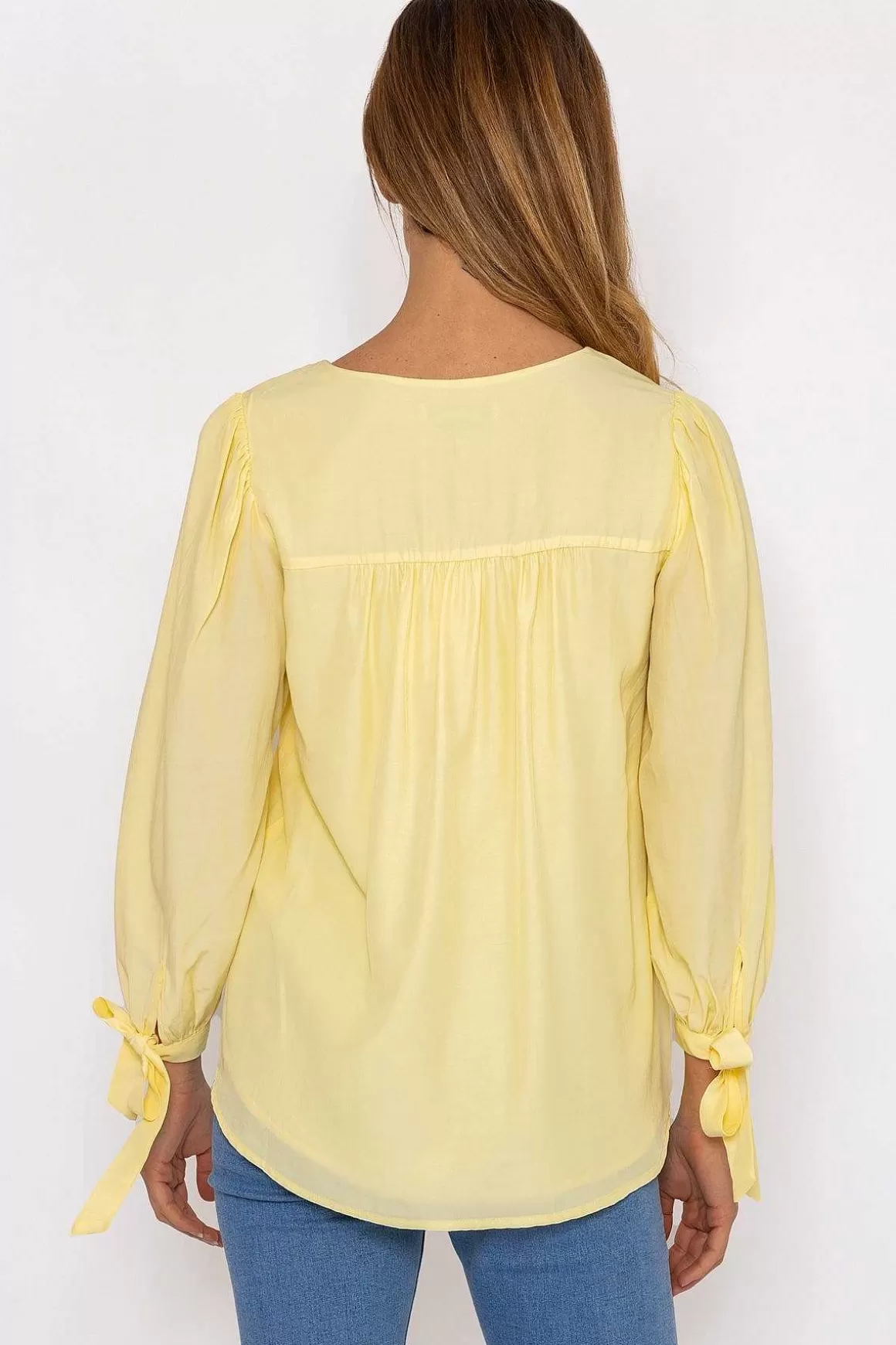 Rowen Avenue Tie Sleeve Top In Lemon Cheap