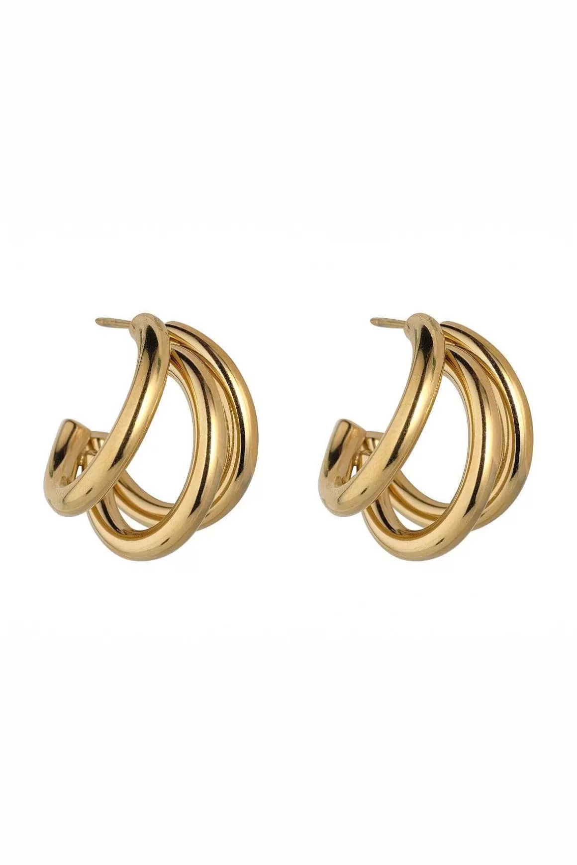 Knight & Day Triple Layer Gold Hoop Earrings Discount