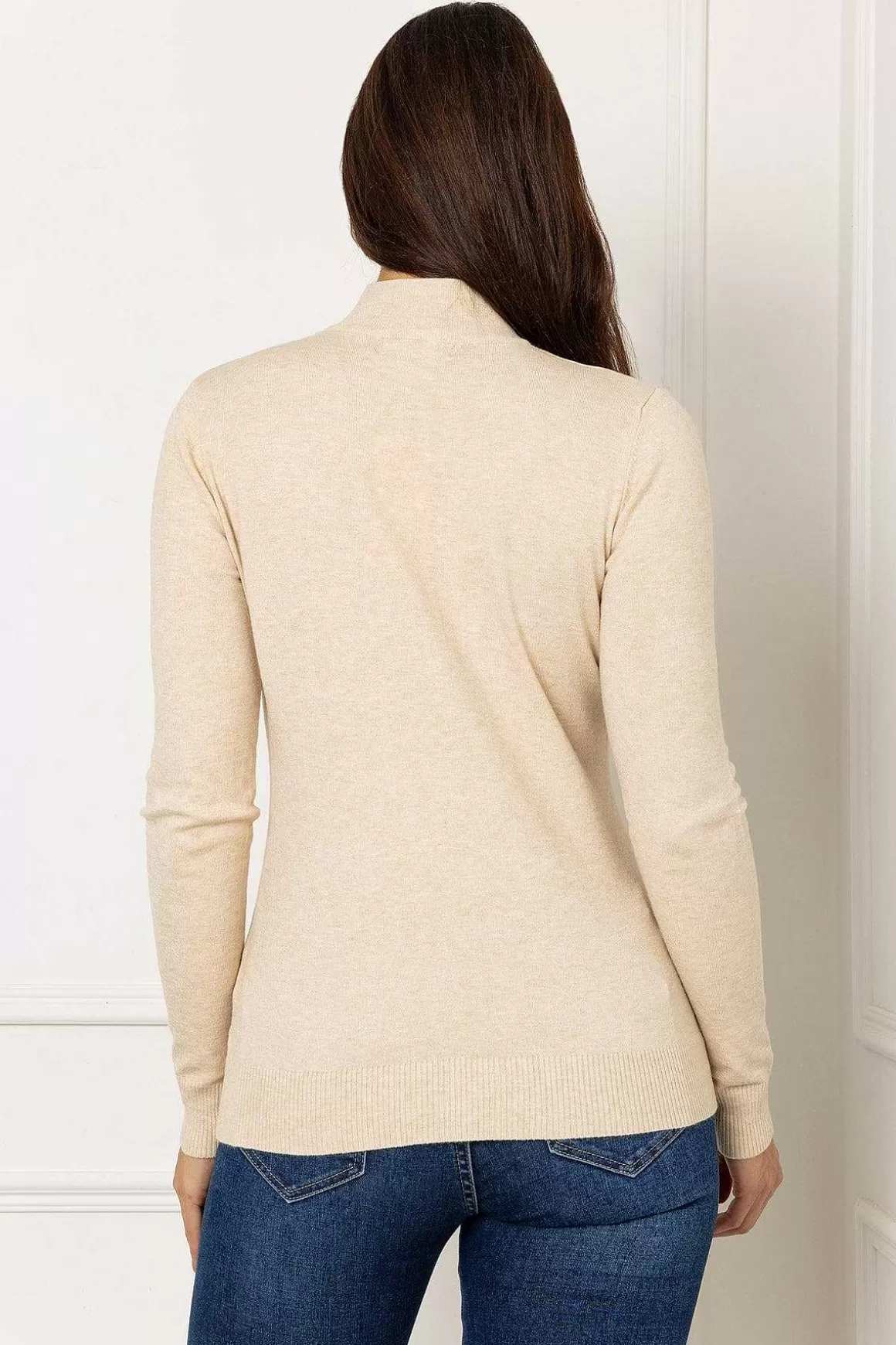 J'aime la Vie Turtleneck Knit In Beige Flash Sale