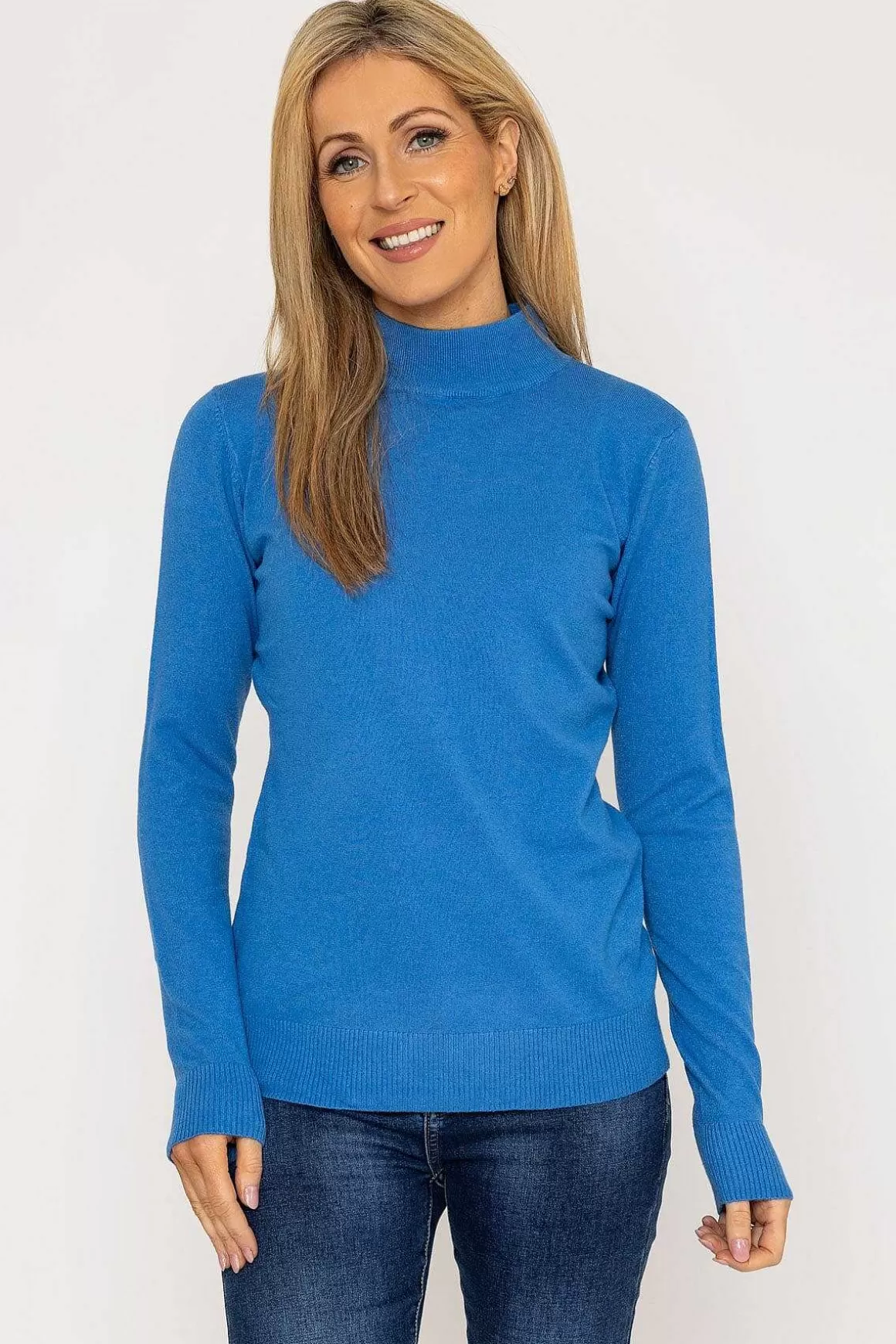 J'aime la Vie Turtleneck Knit In Blue Flash Sale