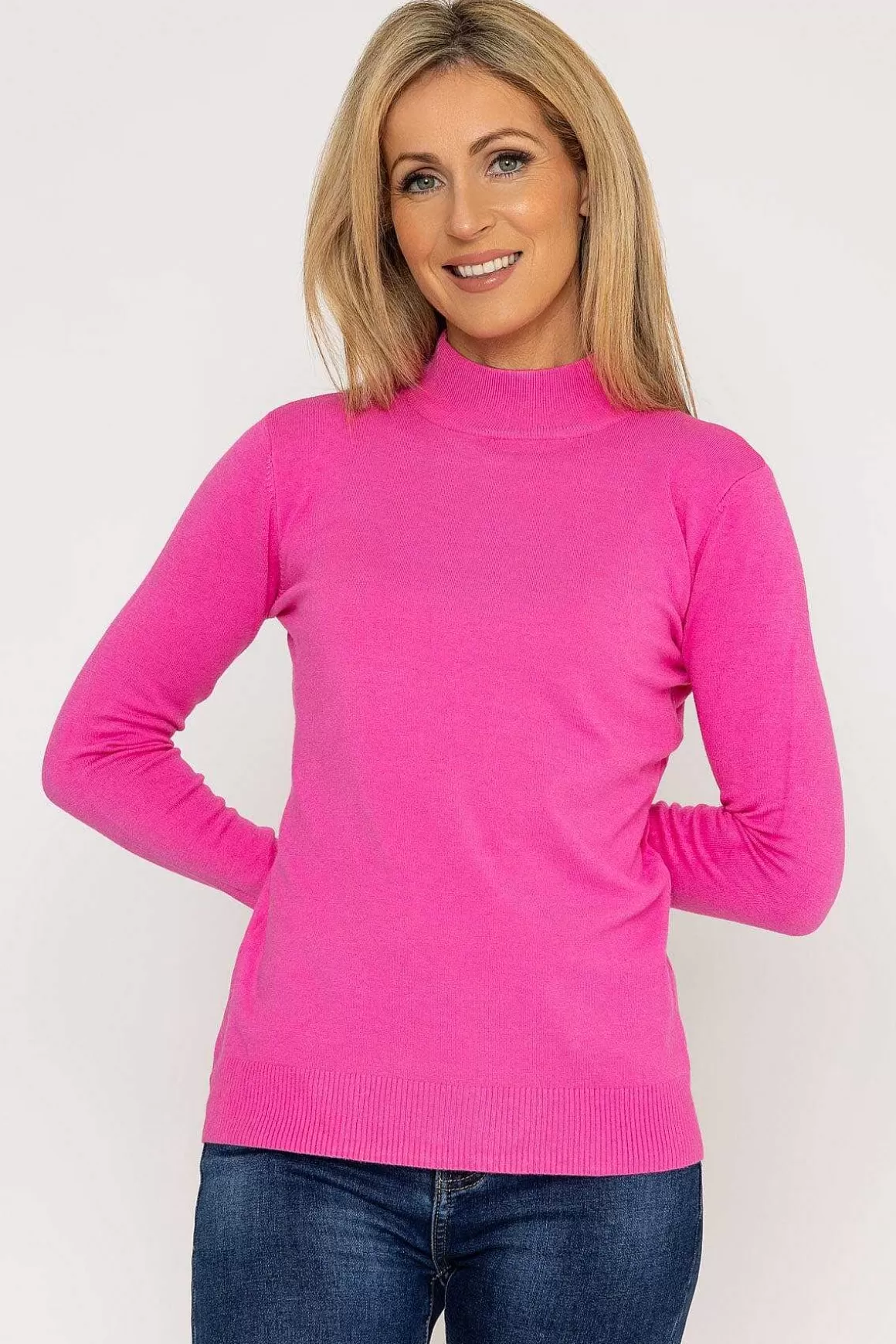 J'aime la Vie Turtleneck Knit In Fluo Pink Cheap