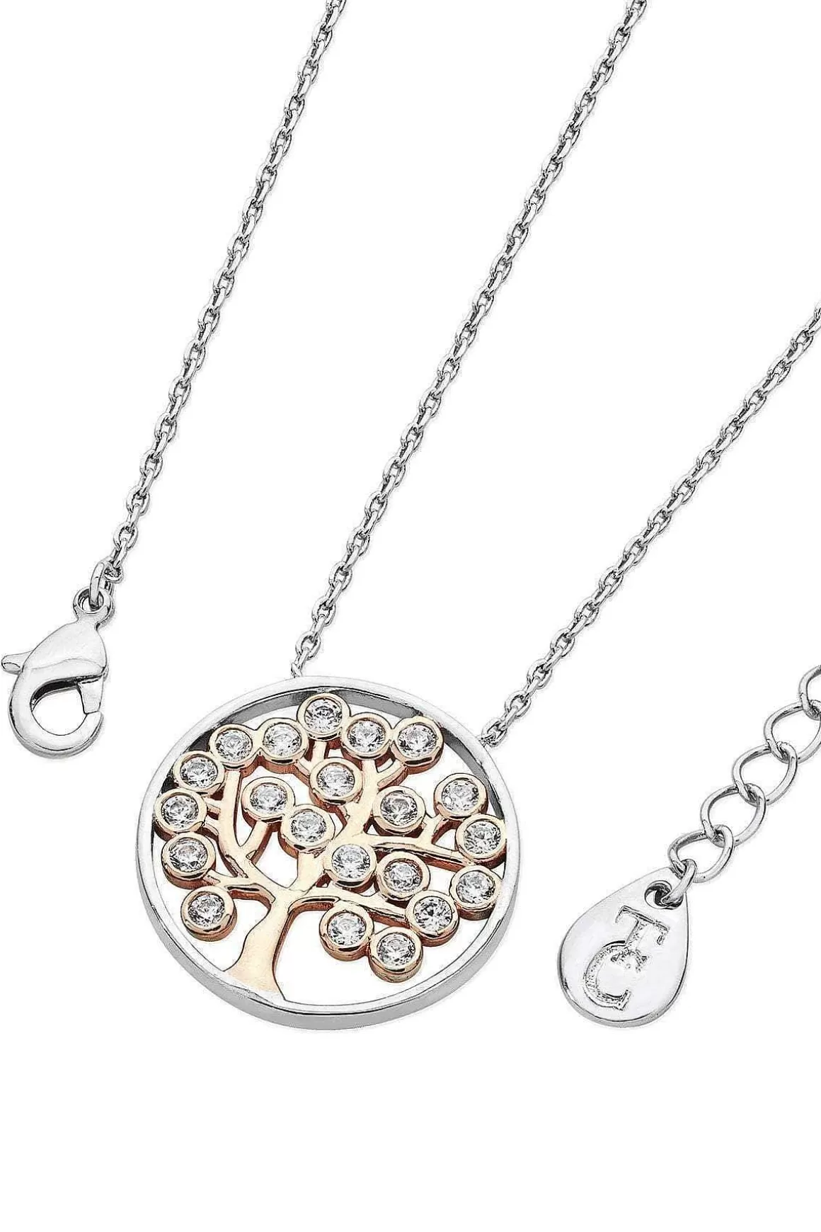 Tipperary Crystal Jewellery Two Tone Tree Pendant Fashion