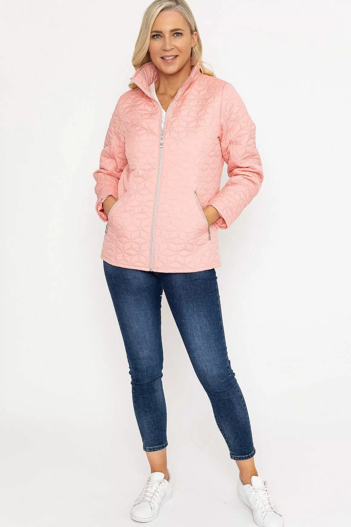 Voulez Vous Ultrasonic Quilt Jacket In Pink Cheap