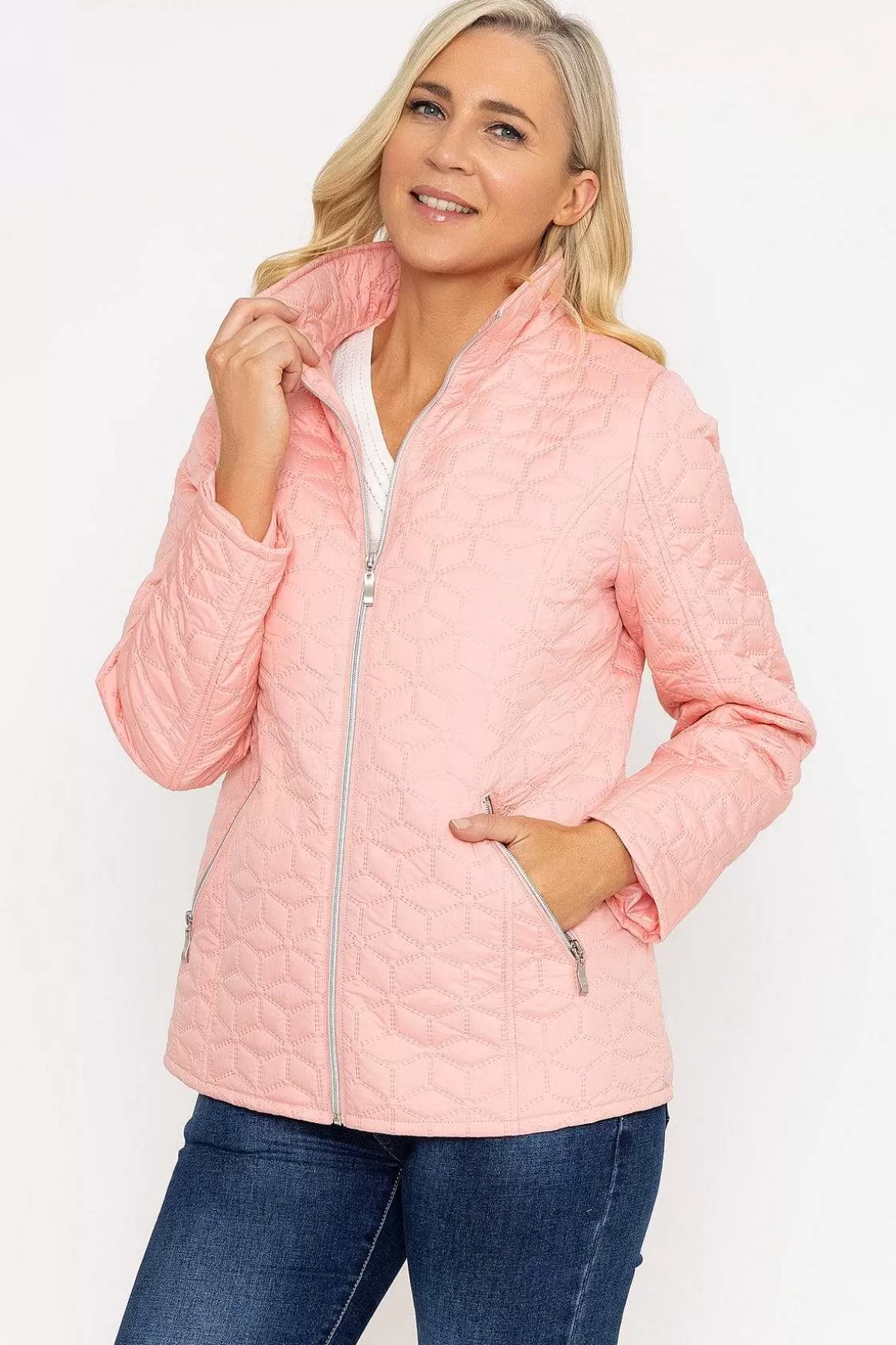 Voulez Vous Ultrasonic Quilt Jacket In Pink Cheap