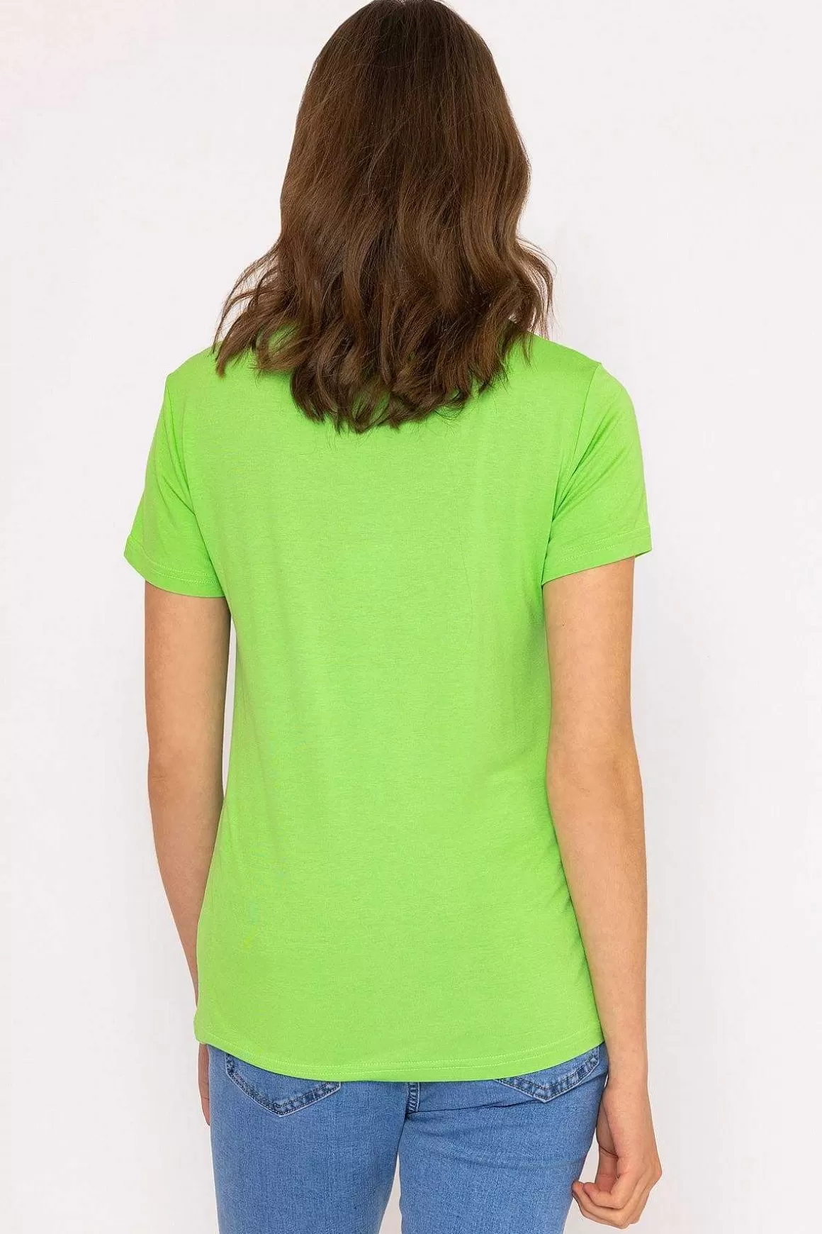 Kelly & Grace Weekend V Neck Tee In Green New