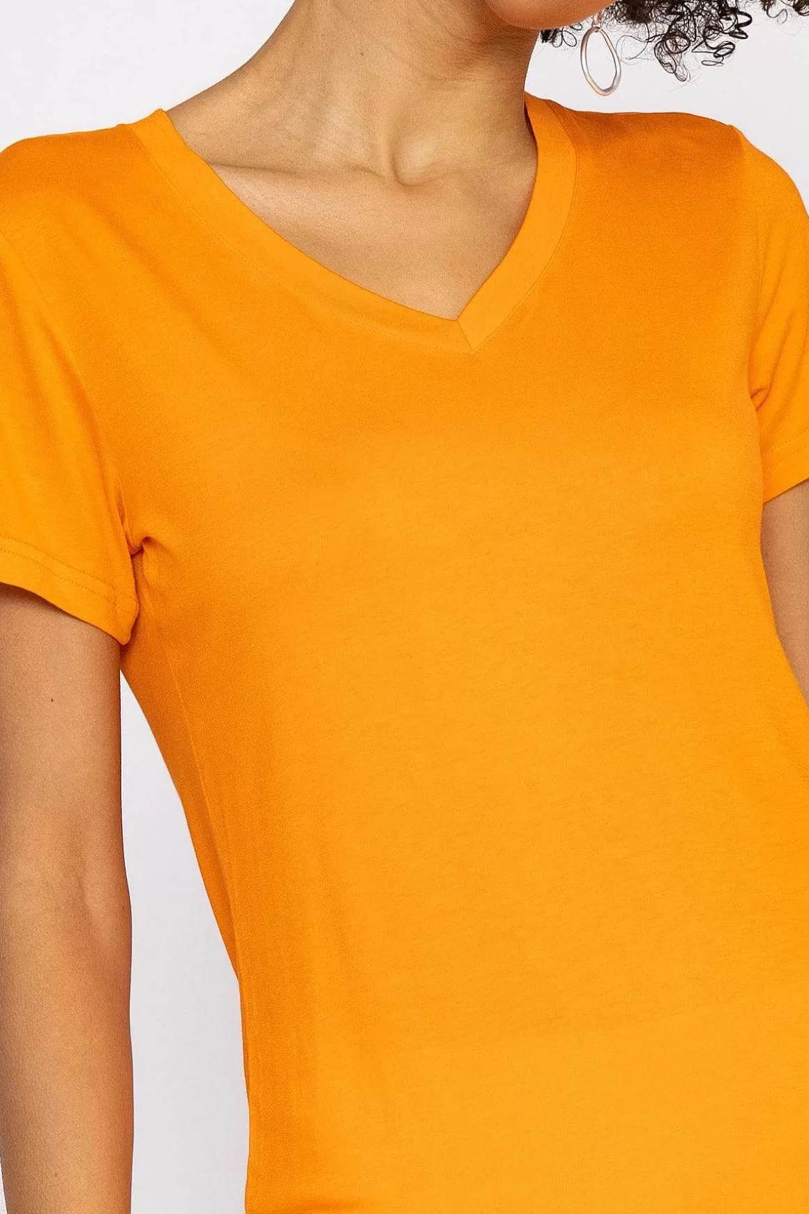 Kelly & Grace Weekend V Neck Tee In Orange Fashion