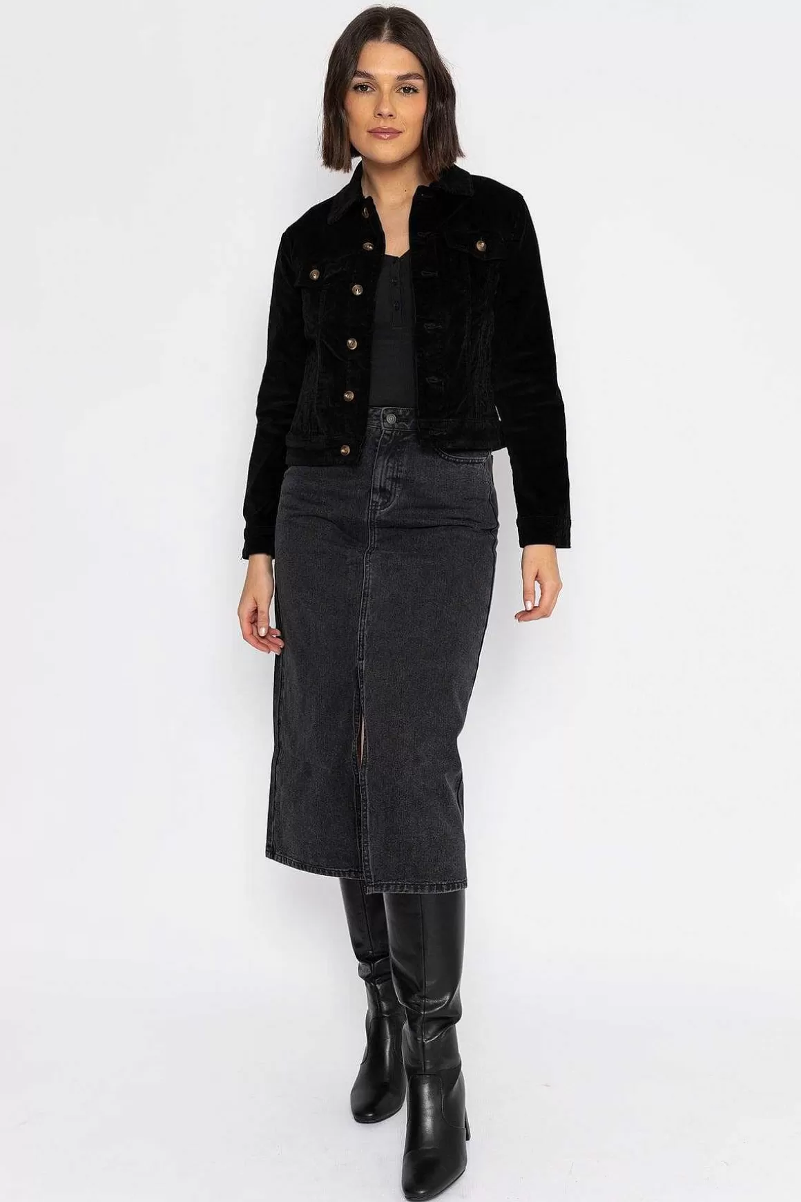 Oraije Vaina Velvet Jacket In Black Fashion