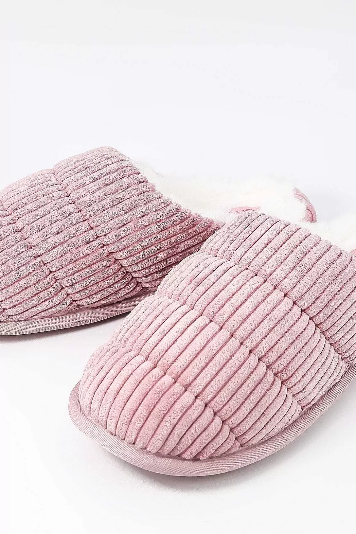 Cherish Accessories Velour Ribbed Mule Slipper In Pink Shop