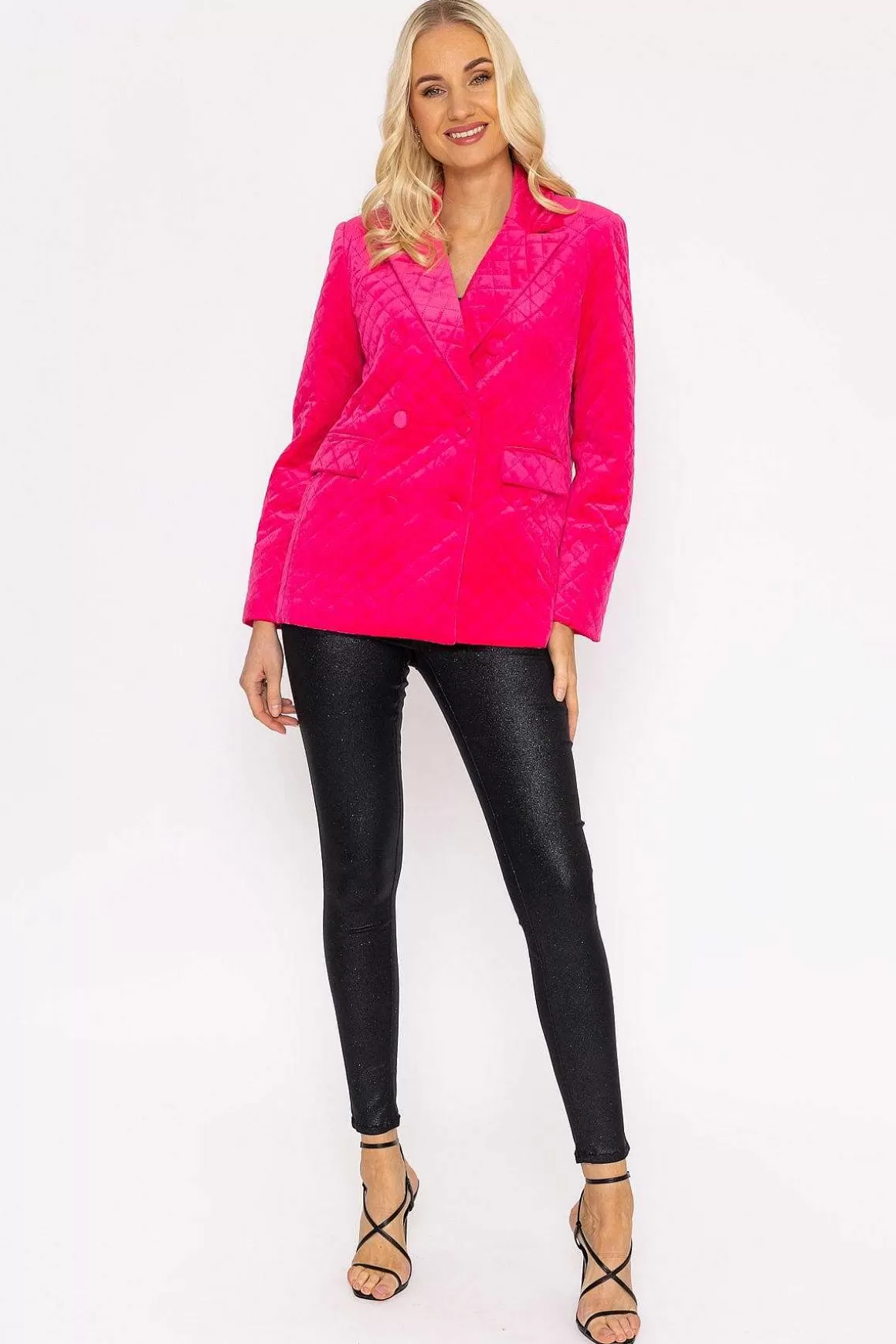 Rowen Avenue Velvet Blazer In Fuchsia Best Sale