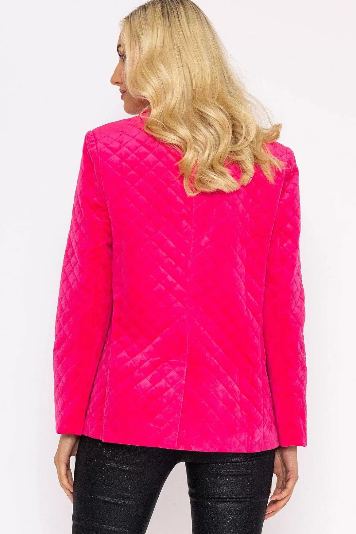 Rowen Avenue Velvet Blazer In Fuchsia Best Sale