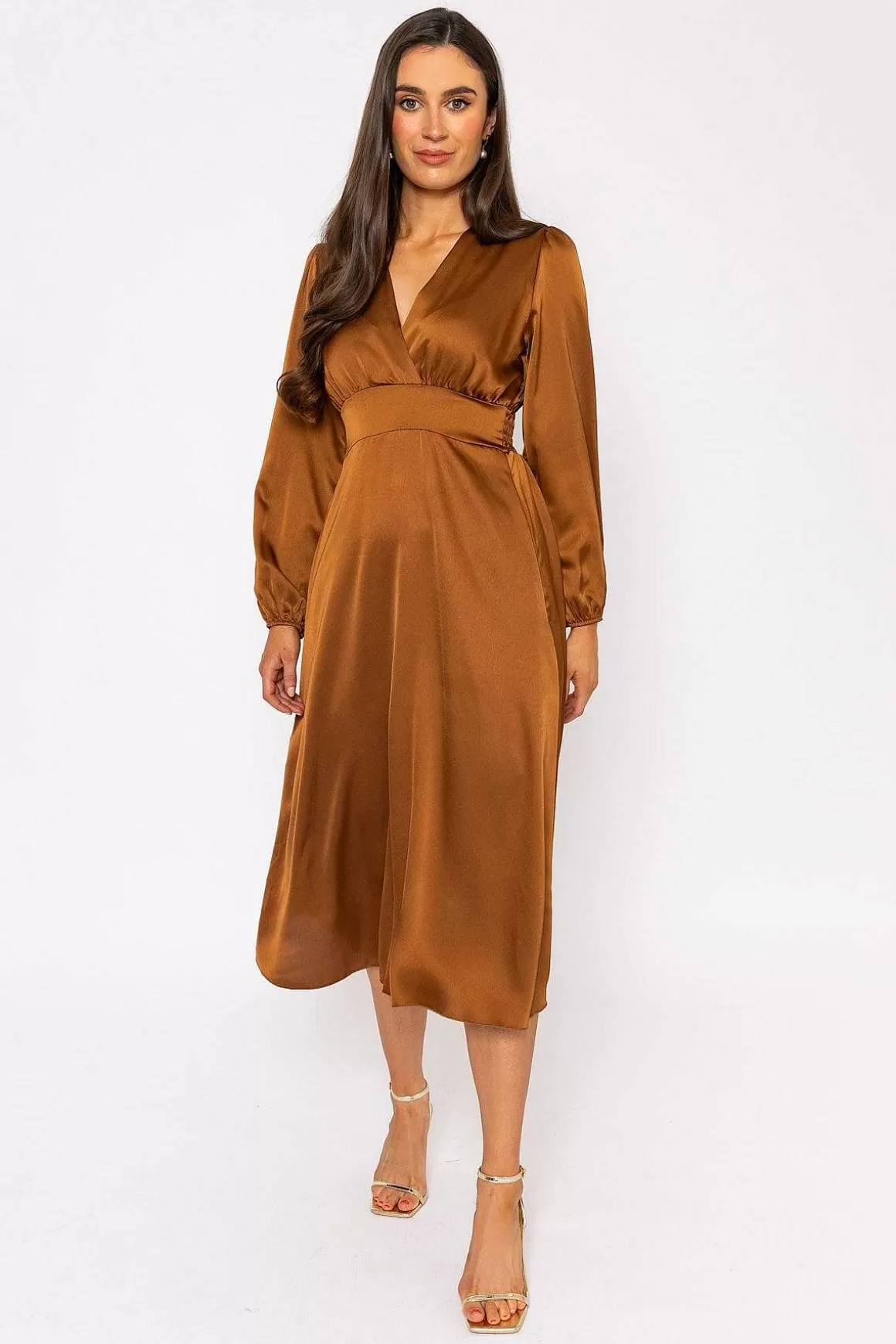 Pala D'oro Veronica Midi Dress In Copper Sale