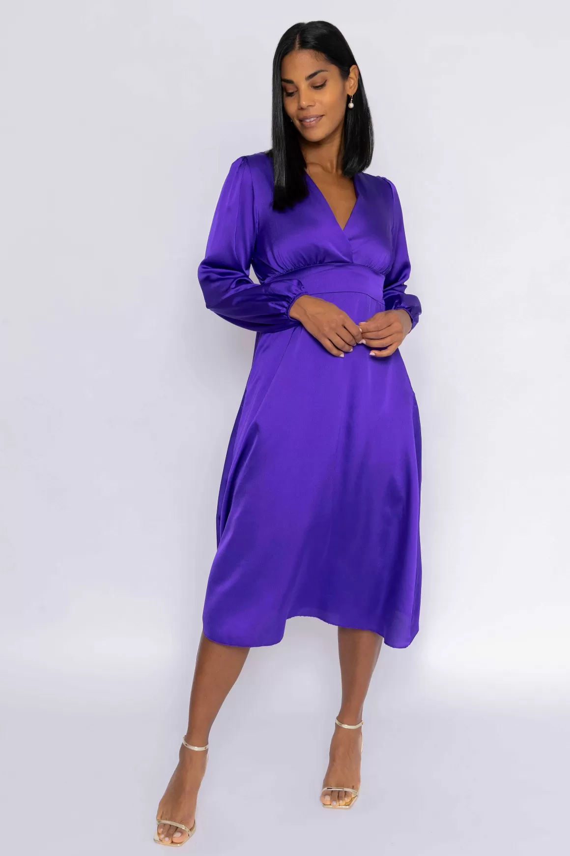 Pala D'oro Veronica Midi Dress In Purple Cheap