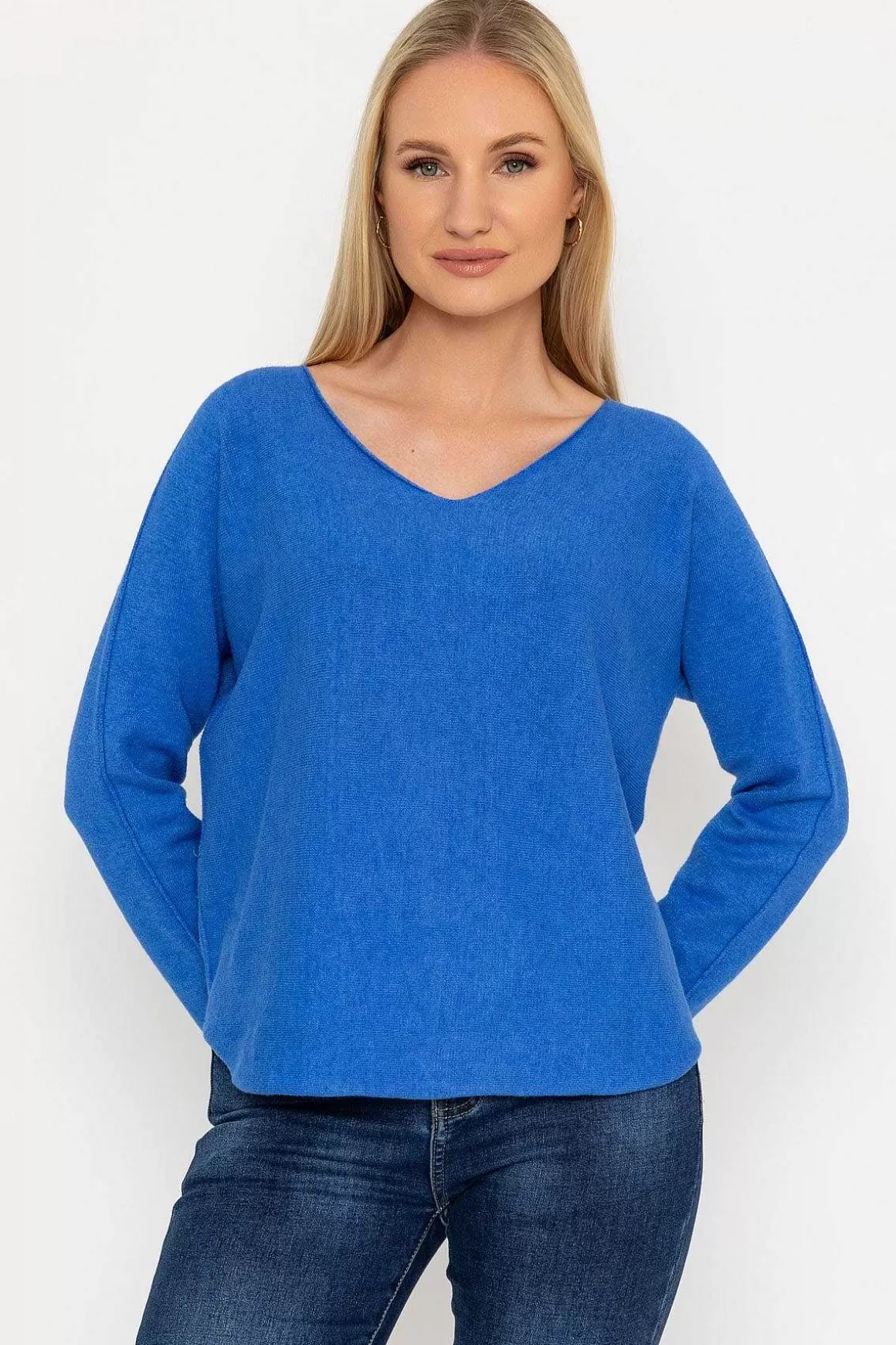 Pala D'oro V-Neck Jumper In Blue Cheap