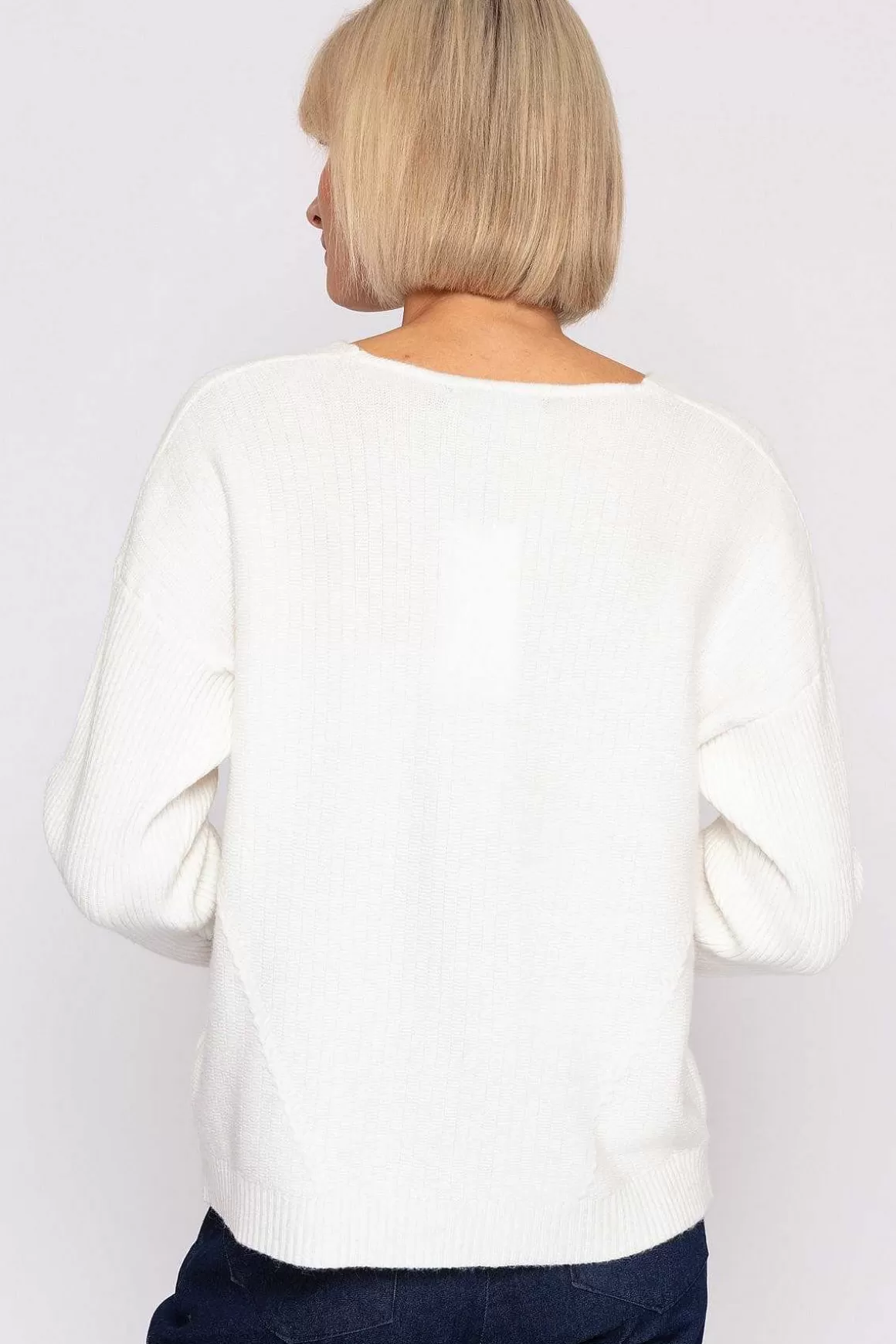 J'aime la Vie V-Neck Knit In Ecru Hot