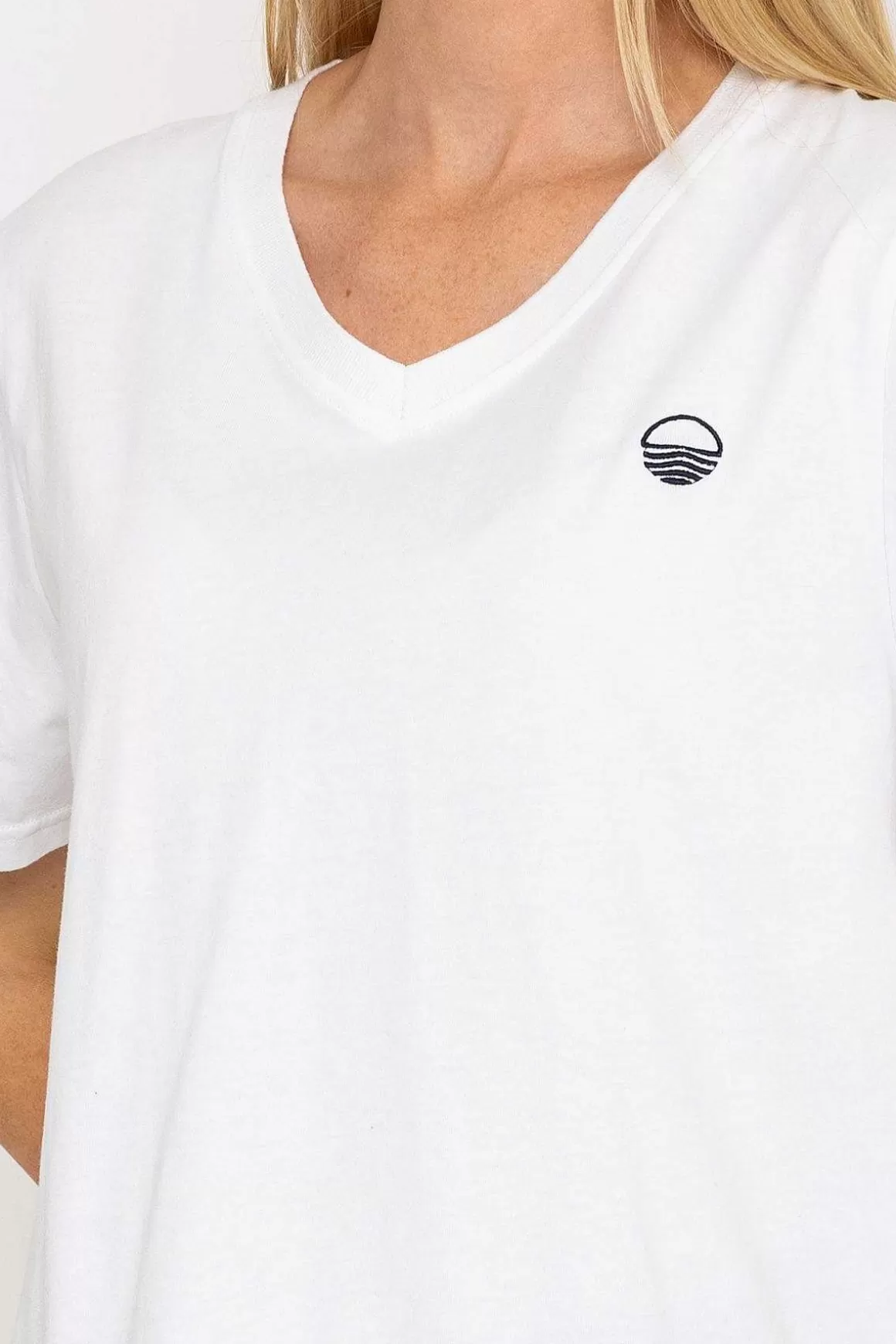 West Quay V-Neck T-Shirt In White Sale