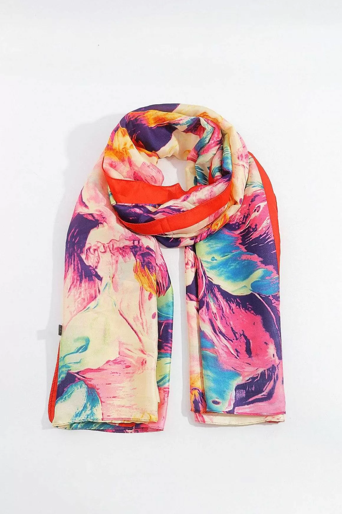 SOUL Accessories Watercolour Scarf In Red Discount