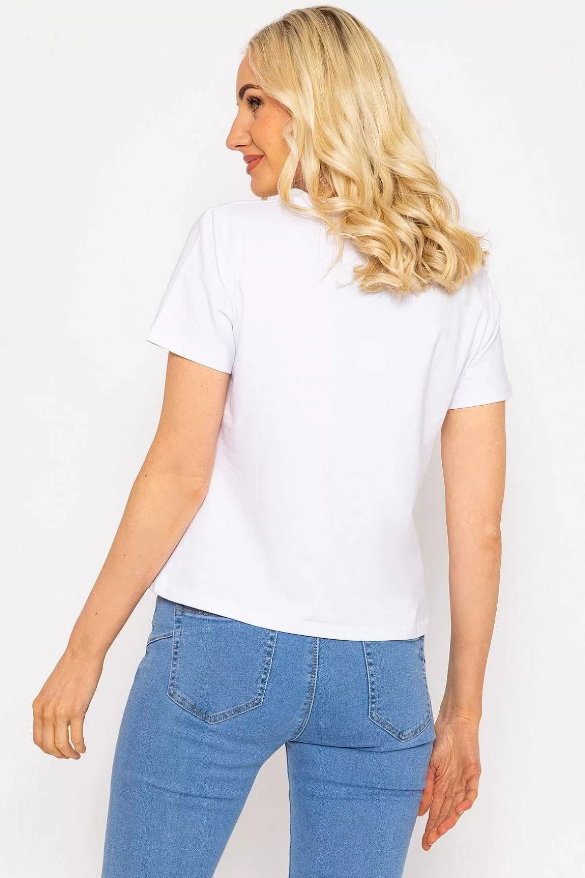 Kelly & Grace Weekend White Aloha Cotton T-Shirt Cheap