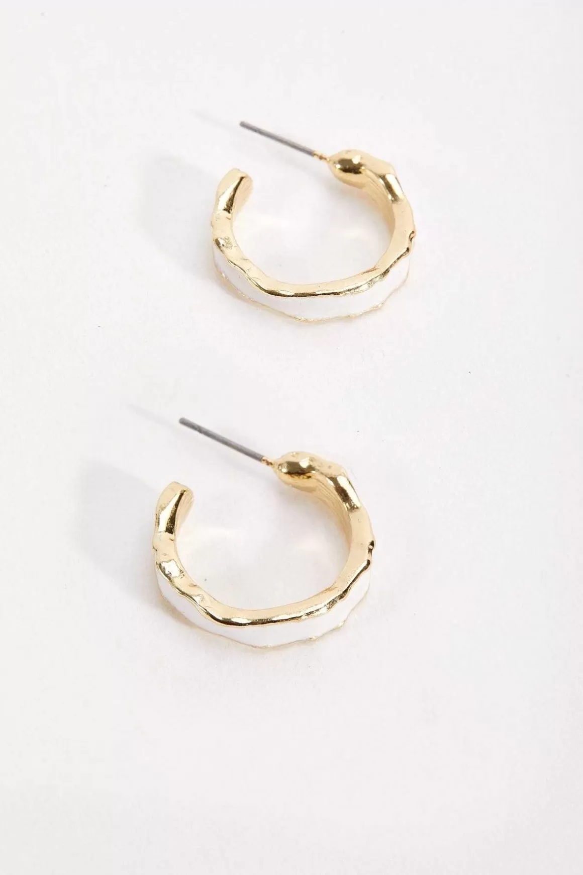 Soul Jewellery White And Gold Hoop Earrings Online