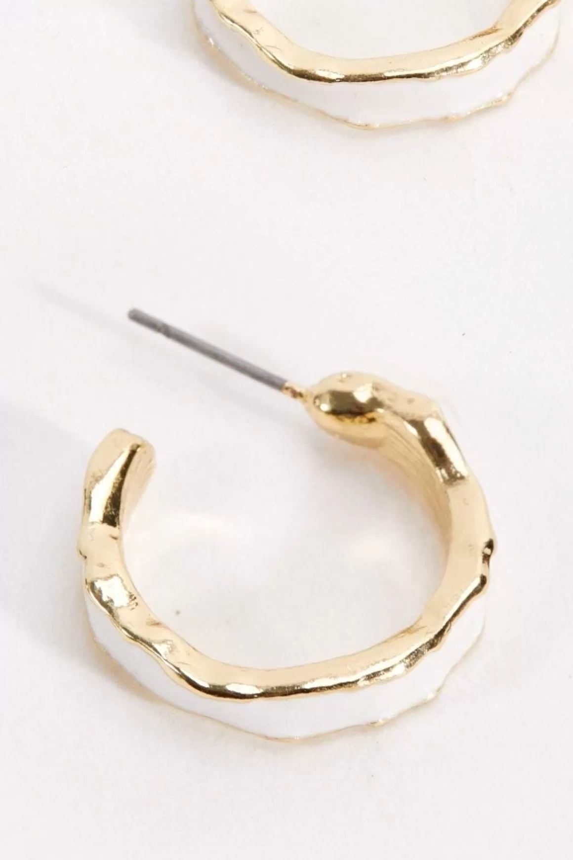 Soul Jewellery White And Gold Hoop Earrings Online