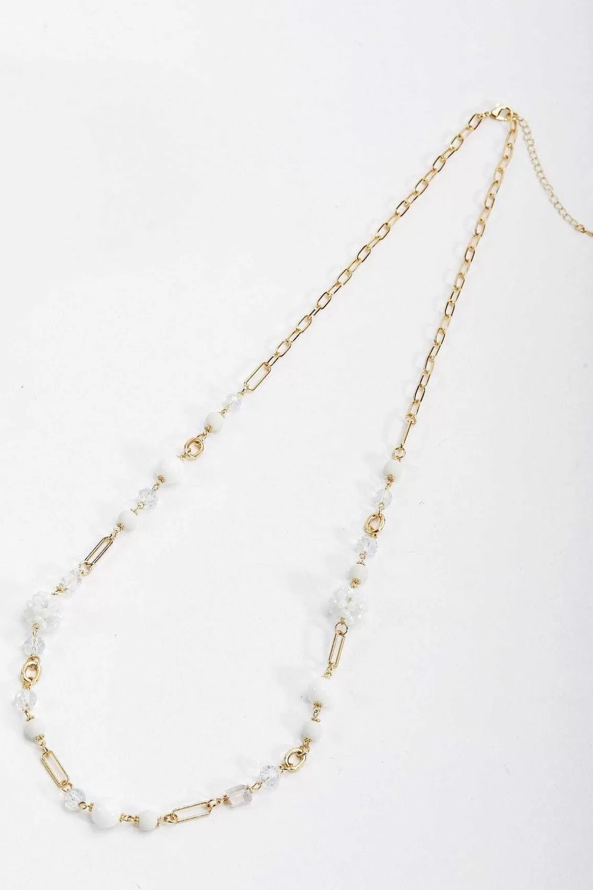 Soul Jewellery White And Gold Long Necklace Flash Sale