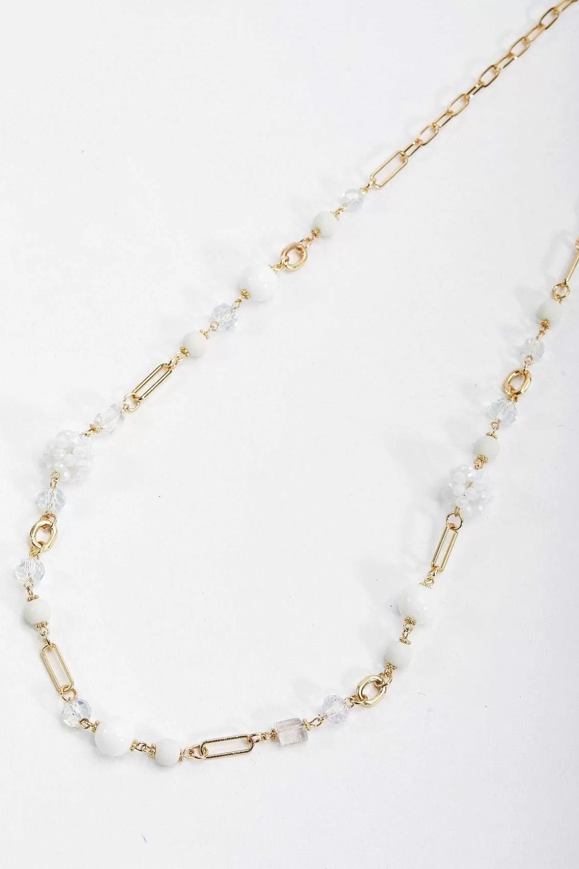 Soul Jewellery White And Gold Long Necklace Flash Sale