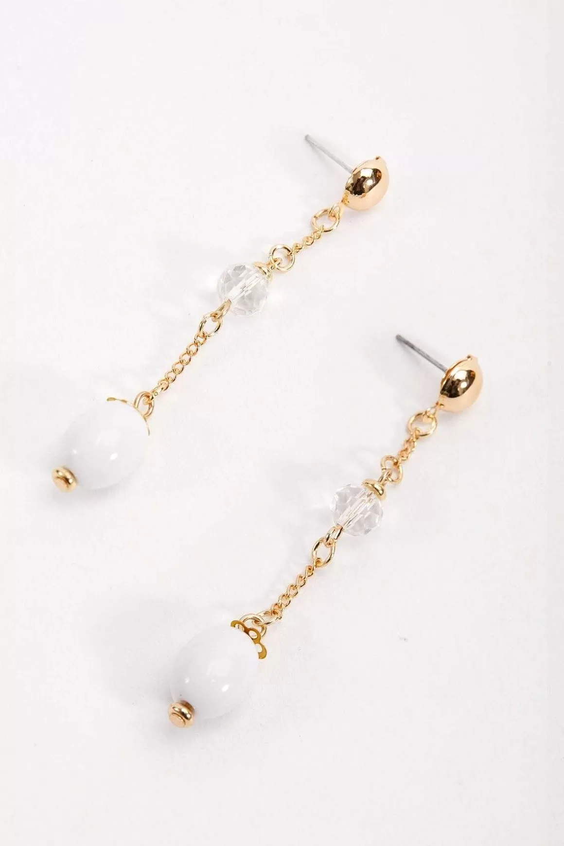 Soul Jewellery White Beaded Drop Earrings Fashion