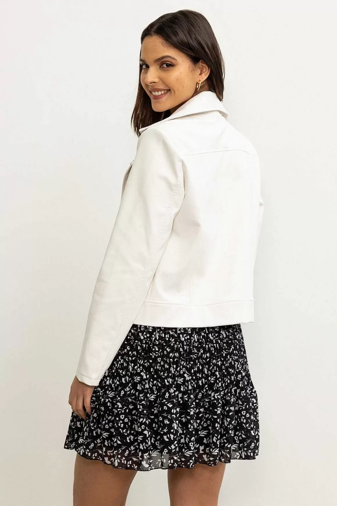 Pala D'oro Sport White Biker Jacket Online