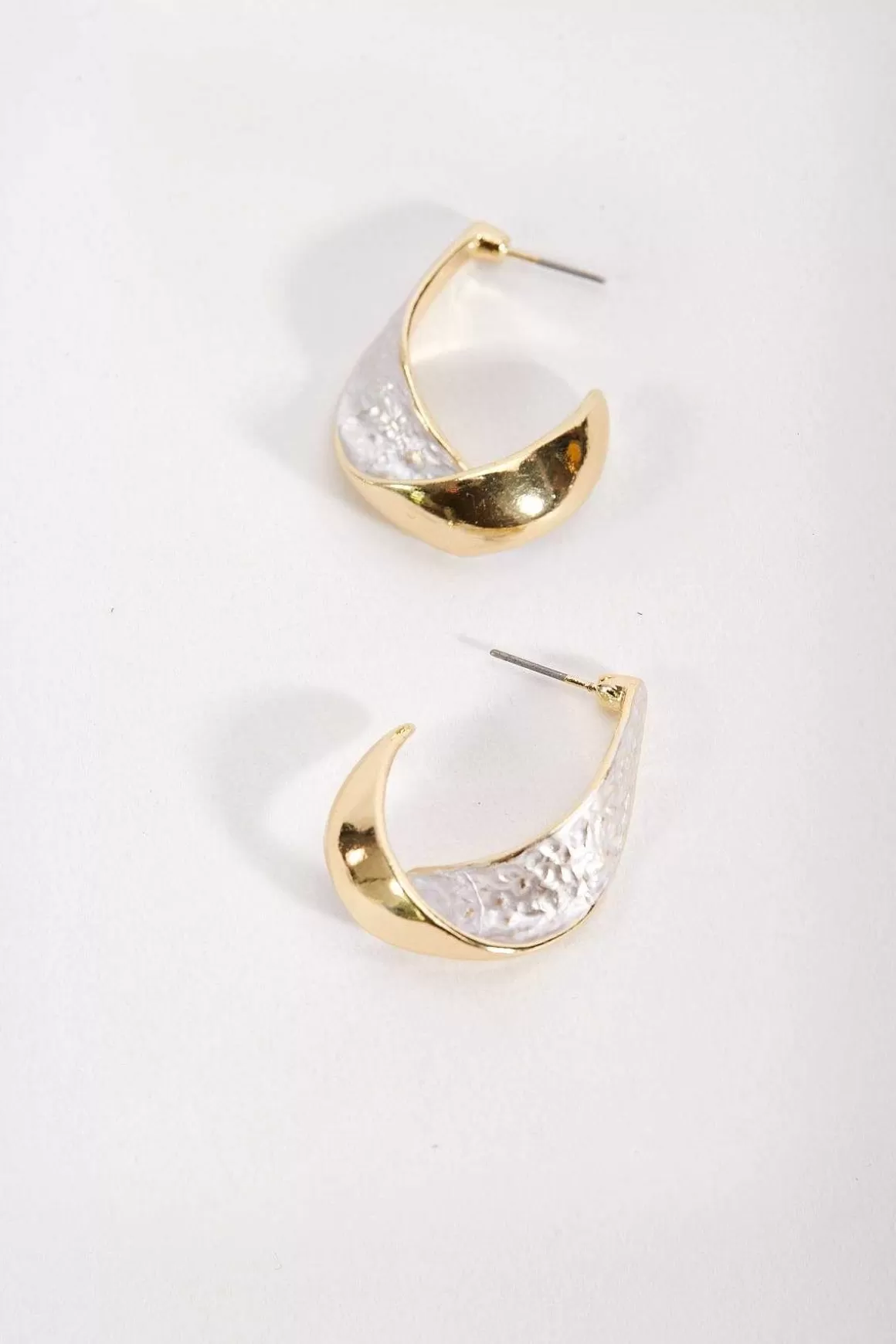 Joularie White Spiral Hoop Earrings Cheap