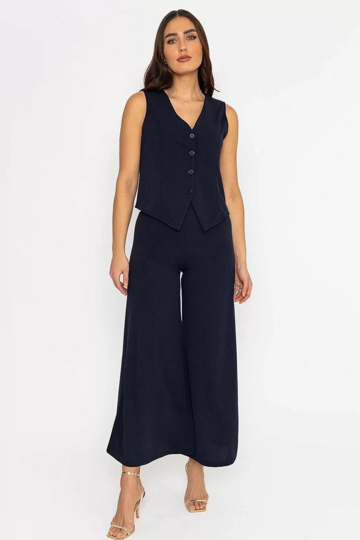 Pala D'oro Wide Leg Pants In Navy Clearance