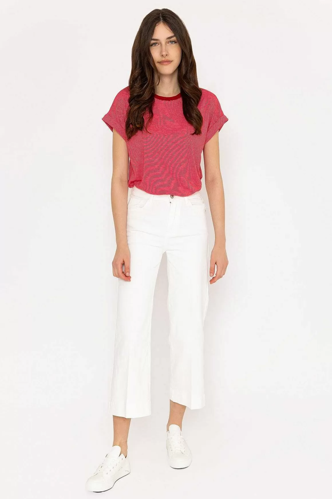 Oraije Windy Crop White Denim Jeans Clearance