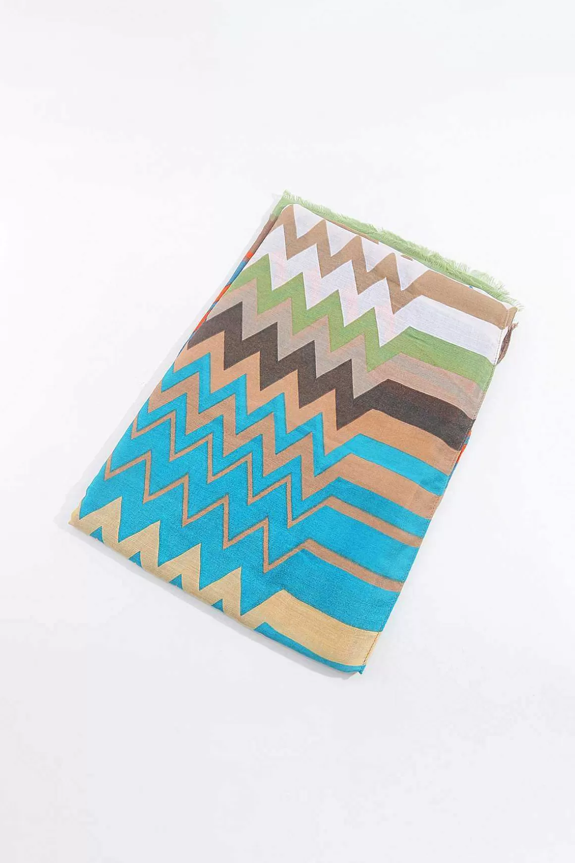 SOUL Accessories Zig Zag Print Scarf In Khaki Cheap